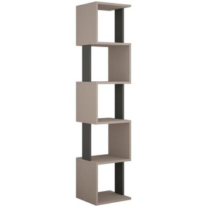 Livetastic Bücherwand, Beige, Holzwerkstoff, 5 Fächer, 35x161x30 cm, stehend, Arbeitszimmer, Büroregale, Bücherregale