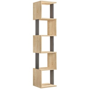 Livetastic Bücherwand, Eiche, Holzwerkstoff, 5 Fächer, 35x161x30 cm, stehend, Arbeitszimmer, Büroregale, Bücherregale