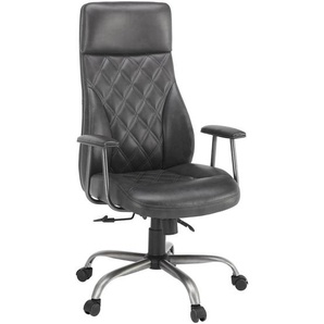 Livetastic Chefsessel, Grau, Metall, Kunststoff, Textil, Füllung: Polyetherschaumkern, Sternfuß, 65x118-128x66 cm, Arbeitszimmer, Bürostühle, Drehstühle