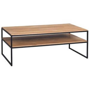 Livetastic Couchtisch Couchtisch, Schwarz, Wildeiche, Holz, Metall, Wildeiche, rechteckig, eckig, 60x45x90 cm, rostfrei, einfacher Aufbau, Holzmöbel, Holztische, Couchtische Holz