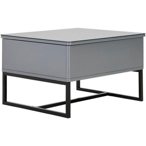 Livetastic Couchtisch, Grau, Metall, rechteckig, Flachrohr, 70x42.5-65.5x60 cm, Stauraum, einfacher Aufbau, Wohnzimmer, Wohnzimmertische, Couchtische, Couchtische mit Stauraum