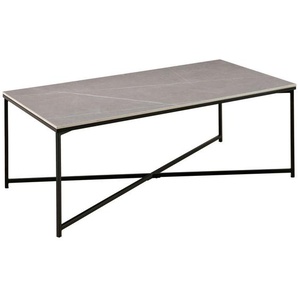 Livetastic Couchtisch, Grau, Schwarz, Metall, Keramik, rechteckig, eckig, 120x43x60 cm, Wohnzimmer, Wohnzimmertische, Couchtische, Couchtische Keramik