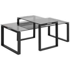 Livetastic Couchtisch, Schwarz, Metall, Glas, rechteckig, eckig, 55x45x115 cm, Wohnzimmer, Wohnzimmertische, Couchtische