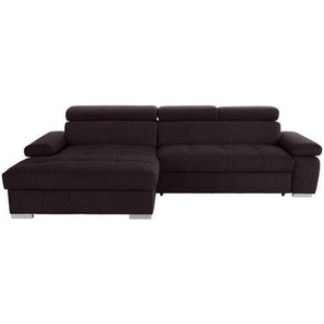 Livetastic Eckschlafsofa, Aubergine, Textil, 3-Sitzer, 292x183 cm, Made in EU, Rücken echt, Armteil links, Wohnzimmer, Sofas & Couches, Wohnlandschaften