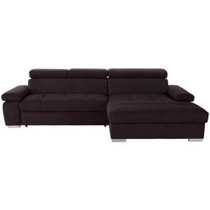 Livetastic Eckschlafsofa, Aubergine, Textil, 3-Sitzer, 292x183 cm, Made in EU, Rücken echt, Armteil rechts, Wohnzimmer, Sofas & Couches, Wohnlandschaften