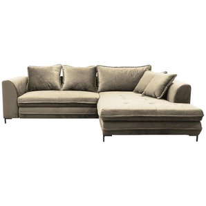 Livetastic Eckschlafsofa, Beige, Textil, 4-Sitzer, Füllung: Schaumstoff, 277x187 cm, Made in EU, Rücken echt, Armteil rechts, Wohnzimmer, Sofas & Couches, Wohnlandschaften