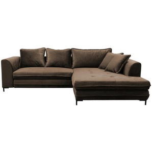 Livetastic Eckschlafsofa, Braun, Textil, 4-Sitzer, Füllung: Schaumstoff, 277x187 cm, Made in EU, Rücken echt, Armteil rechts, Wohnzimmer, Sofas & Couches, Wohnlandschaften