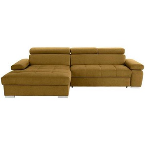 Livetastic Eckschlafsofa, Gelb, Textil, 3-Sitzer, 292x183 cm, Made in EU, Rücken echt, Armteil links, Wohnzimmer, Sofas & Couches, Wohnlandschaften