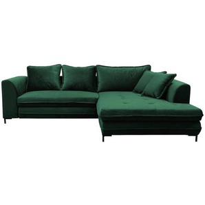 Livetastic Eckschlafsofa, Grün, Textil, 4-Sitzer, Füllung: Schaumstoff, 277x187 cm, Made in EU, Rücken echt, Armteil rechts, Wohnzimmer, Sofas & Couches, Wohnlandschaften