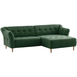 Livetastic Eckschlafsofa, Grün, Textil, Buche, vollmassiv, 4-Sitzer, 254x160 cm, Made in EU, Fußauswahl, Stoffauswahl, seitenverkehrt erhältlich, Hocker Rücken echt, in den Filialen Armteil links, rechts, Wohnzimmer, Sofas & Couches, Wohnlandschaften