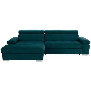 Livetastic Eckschlafsofa, Petrol, Textil, 3-Sitzer, 292x183 cm, Made in EU, Rücken echt, Armteil links, Wohnzimmer, Sofas & Couches, Wohnlandschaften