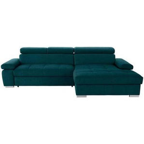 Livetastic Eckschlafsofa, Petrol, Textil, 3-Sitzer, 292x183 cm, Made in EU, Rücken echt, Armteil rechts, Wohnzimmer, Sofas & Couches, Wohnlandschaften