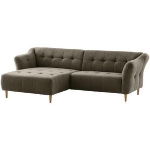 Livetastic Eckschlafsofa, Taupe, Textil, Buche, vollmassiv, 4-Sitzer, 254x160 cm, Made in EU, Stoffauswahl, seitenverkehrt erhältlich, Hocker Armteil links, rechts, Wohnzimmer, Sofas & Couches, Wohnlandschaften