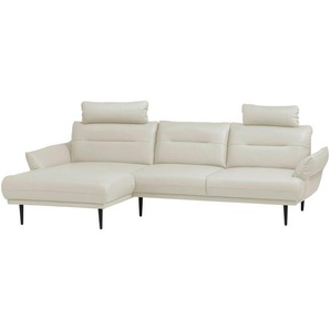 Livetastic Eckschlafsofa, Weiß, Textil, Buche, vollmassiv, 3-Sitzer, 287x158 cm, Made in EU, Stoffauswahl, Rücken echt, in den Filialen seitenverkehrt erhältlich, Armteil links, rechts, Kopfteil links und rechts montierbar, Wohnzimmer, Sofas & Couches,