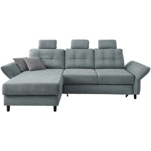 Livetastic Ecksofa, Blau, Holz, Textil, Buche, Fichte, Kiefer,Buche, 4-Sitzer, Füllung: Schaumstoff, Ottomane links, Eckteil, L-Form, 250-280x176 cm, Liegefunktion, seitenverkehrt erhältlich, Schlafen auf Sitzhöhe, Rücken echt, Armteil links, rechts,