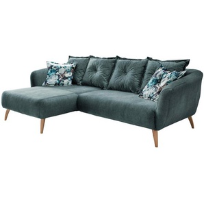 Livetastic Ecksofa, Blau, Mehrfarbig, Holz, Textil, Buche, Fichte, Kiefer,Buche, massiv, Uni, 3-Sitzer, Füllung: Komfortschaum,Schaumstoff, L-Form, 277x162 cm, AZO-frei, Made in EU, Rücken echt, Armteil links, rechts, Wohnzimmer, Sofas & Couches,