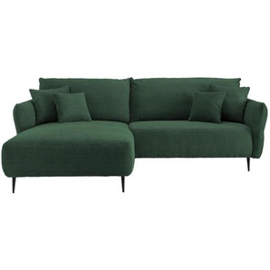 Livetastic Ecksofa, Dunkelgrün, Textil, 4-Sitzer, Füllung: Schaumstoff, seitenverkehrt montierbar, L-Form, 264-302x178 cm, Made in EU, Rücken echt, Armteil links, rechts, Wohnzimmer, Sofas & Couches, Wohnlandschaften, Ecksofas