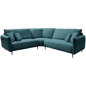 Livetastic Ecksofa, Petrol, Textil, 5-Sitzer, Füllung: Schaumstoff, L-Form, 256x256 cm, Made in EU, Typenauswahl, Rücken echt, Armteil links, rechts, Wohnzimmer, Sofas & Couches, Wohnlandschaften