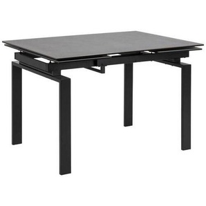 Livetastic Esstisch, Schwarz, Metall, Keramik, quadratisch, eckig, 85x76x120 cm, ausziehbar, Esszimmer, Tische, Esstische, Esstische quadratisch