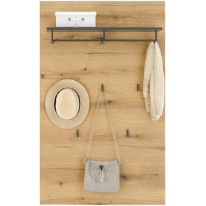 Livetastic Garderobenpaneel, Anthrazit, Eiche, Holzwerkstoff, 80x130x36 cm, Hutablage, Kleiderstange, Garderobe, Garderobenpaneele, Garderobenpaneele