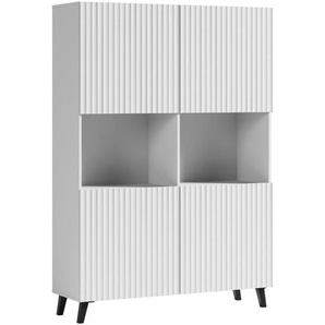 Livetastic Highboard, Weiß, Holzwerkstoff, 6 Fächer, 120x172x39.1 cm, Fsc, stehend, Wohnzimmer, Kommoden & Sideboards, Highboards