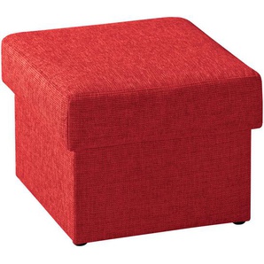 Livetastic Hocker, Rot, Textil, quadratisch, 55x45x55 cm, Stoffauswahl, Stauraum, Wohnzimmer, Hocker, Sitzhocker