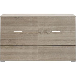 Livetastic Kommode, Eiche, Metall, 6 Schubladen, 130x83x41 cm, BQ - Bündnis für Qualität, Made in Germany, DIN EN ISO 9001, Beimöbel erhältlich, Wohnzimmer, Kommoden & Sideboards, Kommoden