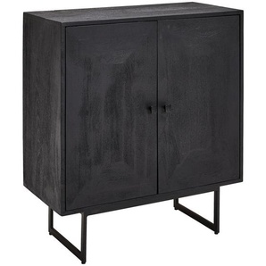 Livetastic Kommode, Schwarz, Metall, Mangoholz, Holz, 1 Fächer, 80x90x40 cm, Garderobe, Garderoben Kommoden