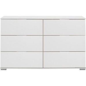 Livetastic Kommode, Weiß, Metall, 6 Schubladen, 130x83x41 cm, BQ - Bündnis für Qualität, Made in Germany, DIN EN ISO 9001, Beimöbel erhältlich, Wohnzimmer, Kommoden & Sideboards, Kommoden