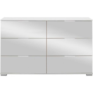 Livetastic Kommode, Weiß, Metall, 6 Schubladen, 130x83x41 cm, BQ - Bündnis für Qualität, Made in Germany, DIN EN ISO 9001, Typenauswahl, Beimöbel erhältlich, Wohnzimmer, Kommoden & Sideboards, Kommoden