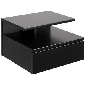 Livetastic Nachtschrank Actona Ashlan, Schwarz, Holzwerkstoff, 1 Schubladen, 35x22.5x32 cm, Reach, Schlafzimmer, Nachttische