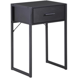 Livetastic Nachtschrank, Schwarz, Metall, 1 Schubladen, 41x60x30 cm, Schlafzimmer, Nachttische