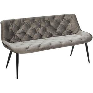 Livetastic Polsterbank, Grau, Schwarz, Holz, Metall, Textil, Pappel, Sperrholz, 3-Sitzer, Füllung: Schaumstoff, 160x84x69 cm, Bsci, Esszimmer, Bänke, Sitzbänke