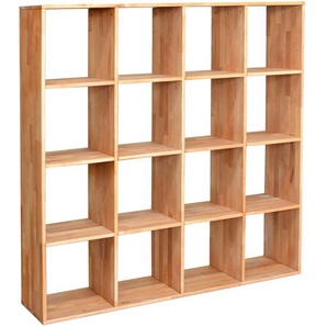 Livetastic Regal, Buche, Holz, Kernbuche, massiv, 12 Fächer, 149x149x35 cm, in verschiedenen Größen erhältlich, Arbeitszimmer, Büroregale, Bücherregale