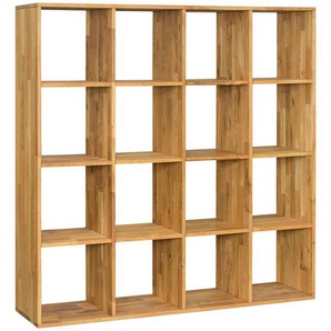 Livetastic Regal, Eiche, Holz, Wildeiche, massiv, 12 Fächer, 149x149x35 cm, in verschiedenen Größen erhältlich, Arbeitszimmer, Büroregale, Bücherregale