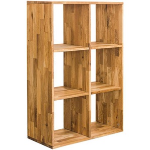 Livetastic Regal, Eiche, Holz, Wildeiche, massiv, 4 Fächer, 75.4x112.2x35 cm, in verschiedenen Größen erhältlich, Arbeitszimmer, Büroregale, Bücherregale