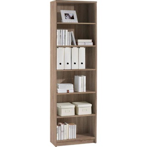 Livetastic Regal, Eiche, Sonoma Eiche, Holzwerkstoff, 5 Fächer, 60x202x28 cm, Beimöbel erhältlich, in verschiedenen Größen erhältlich, Arbeitszimmer, Büroregale, Bücherregale