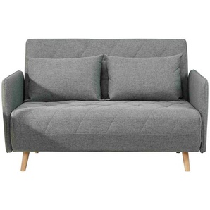 Livetastic Schlafsofa, Grau, Textil, Eiche, massiv, 2-Sitzer, Füllung: Baumwollfüllung, 132x81x90 cm, Liegefunktion, Rückenfutter, Kinder- & Jugendzimmer, Jugendmöbel, Jugendsofas