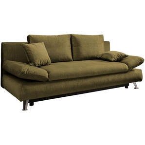 Livetastic Schlafsofa, Grün, Textil, Uni, 2-Sitzer, Füllung: Komfortschaum,Schaumstoff,Schaumstoff, 208x86x95 cm, Made in EU, Liegefunktion, Schlafen auf Sitzhöhe, Rücken echt, Armteil links, rechts, Kinder- & Jugendzimmer, Jugendmöbel, Jugendsofas