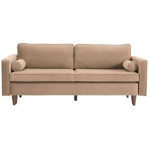 Livetastic Schlafsofa, Braun, Textil, Buche, massiv, 3-Sitzer, Füllung: Faserbällchen, Komfortschaum,Komfortschaum, 208x78x96 cm, Liegefunktion, Rücken echt, Kinder- & Jugendzimmer, Jugendmöbel, Jugendsofas