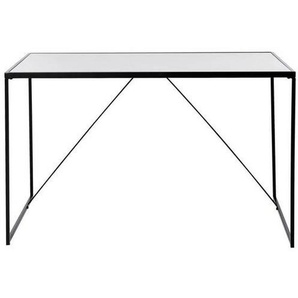 Livetastic Schreibtisch, Schwarz, Weiß, Metall, Holzwerkstoff, rechteckig, eckig, Flachrohr, 60x73x120 cm, Arbeitszimmer, Schreibtische, Bürotische