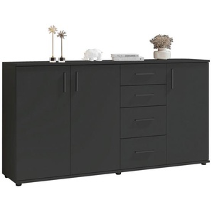 Livetastic Sideboard BC 1040, Anthrazit, Kunststoff, 1 Fächer, 4 Schubladen, 160x84x35 cm, Typenauswahl, Schlafzimmer, Schlafzimmer Kommoden