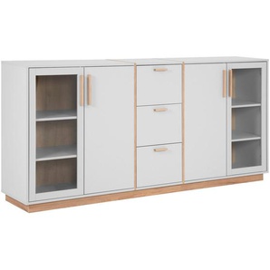 Livetastic Sideboard, Grau, Holzwerkstoff, 4 Fächer, 3 Schubladen, 204x94x40 cm, Schlafzimmer, Schlafzimmer Kommoden