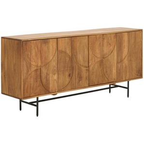 Livetastic Sideboard, Grau, Honig, Holz, Metall, Mangoholz, Hartholz, Holz, 2 Fächer, 175x80x40 cm, Typenauswahl, handgemacht, Schlafzimmer, Schlafzimmer Kommoden