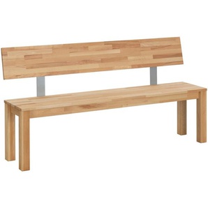 Livetastic Sitzbank, Kernbuche, Holz, Kernbuche, massiv, 3-Sitzer, 180x84x40 cm, mit Rückenlehne, in verschiedenen Größen erhältlich, Esszimmer, Bänke, Sitzbänke