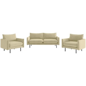 Livetastic Sitzgarnitur, Beige, Textil, 215x85x92 cm, Made in EU, Wohnzimmer, Sofas & Couches, Sitzgarnituren