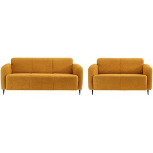 Livetastic Sitzgarnitur, Gelb, Textil, 2-teilig, 185x76x90 cm, Made in EU, Armteil rechts, Rücken echt, links, Wohnzimmer, Sofas & Couches, Sitzgarnituren