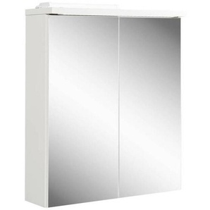 Livetastic Spiegelschrank, Weiß Hochglanz, Glas, 1 Fächer, 60x68x20 cm, Made in EU, Badezimmer, Badezimmerspiegel, Spiegelschränke