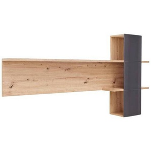 Livetastic Wandboard, Anthrazit, Eiche, Holzwerkstoff, 180x96x25 cm, Made in EU, Wohnzimmer, Regale, Wandboards