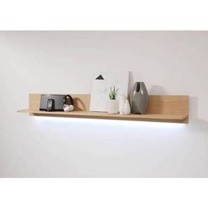 Livetastic Wandboard, Eiche, Holzwerkstoff, furniert, massiv, 179x25x25 cm, Made in EU, Wohnzimmer, Regale, Wandboards